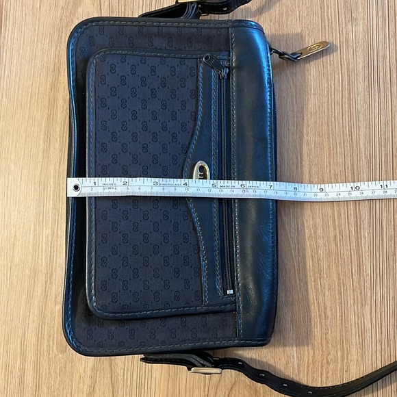 GUCCI black canvas and leather crossbody vintage purse bag - Picture 13 of 17